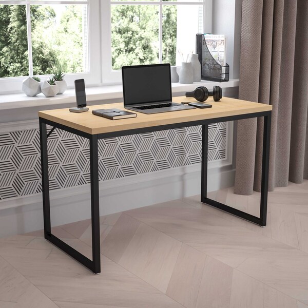 Flash Furniture 47"L Commercial Industrial Office Desk in Maple GC-GF156-12-MAP-BK-GG - main